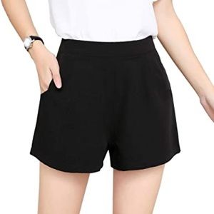BarIII Black Chiffon High Waist Dress Shorts
